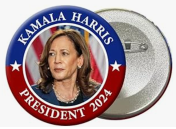 KAMALA HARRIS FOR PRESIDENT 2024 CAMPAIGN BUTTON/PIN