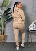 Load image into Gallery viewer, ACCESS LADIES 2PC ACTIVEWEAR/JOGGER ZIPDOWN FLEECE SET (KHAKI)