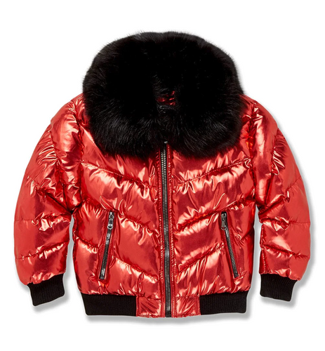 JORDAN CRAIG KIDS FLATBUSH BOMBER JACKET (METALLIC RED)