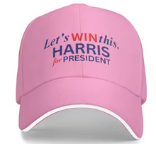 Load image into Gallery viewer, LET&#39;S WIN THIS HARRIS FOR PRESIDENT UNISEX ADJUSTABLE HAT IN STORES NOW