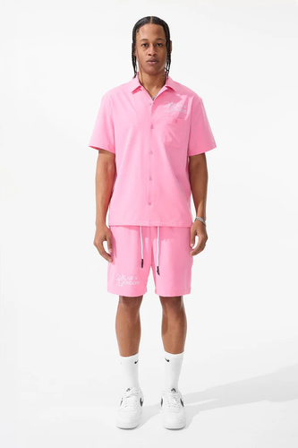 Jordan Craig Oakland Mechanic 2pc. Short Set (Pink)