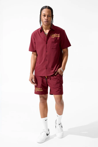 Jordan Craig Oakland Mechanic 2pc. Short Set (Wine)