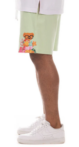 HUSTLE GANG "Makai" Knit & "Molokai" Short Set (Pastel Green)