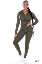 Load image into Gallery viewer, ACCESS LADIES 2PC ACTIVEWEAR ZIPPER HOODY OUTFIT SET (O/S FITS MOST)