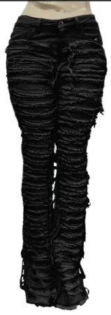 RED FOX WOMEN'S STACKED TWILL PANTS PA4418 (JET BLACK)