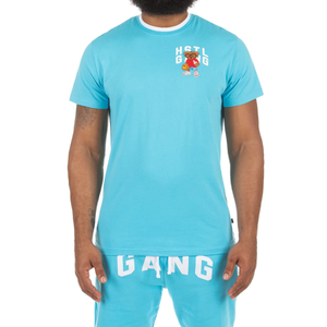 HUSTLE GANG "Papa Bell" Knit & "Crawfords" Short Set (Bachelor Button)