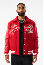 Load image into Gallery viewer, JORDAN CRAIG PARADISE TOUR VARSITY JACKET (BF STEAL) (RED)