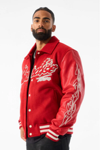 Load image into Gallery viewer, JORDAN CRAIG PARADISE TOUR VARSITY JACKET (BF STEAL) (RED)