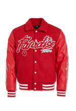 Load image into Gallery viewer, JORDAN CRAIG PARADISE TOUR VARSITY JACKET (BF STEAL) (RED)