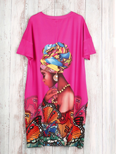 Load image into Gallery viewer, WOMEN'S PLUS SIZE "AFRICAN WOMAN" PRINT DRESS IN STORES NOW