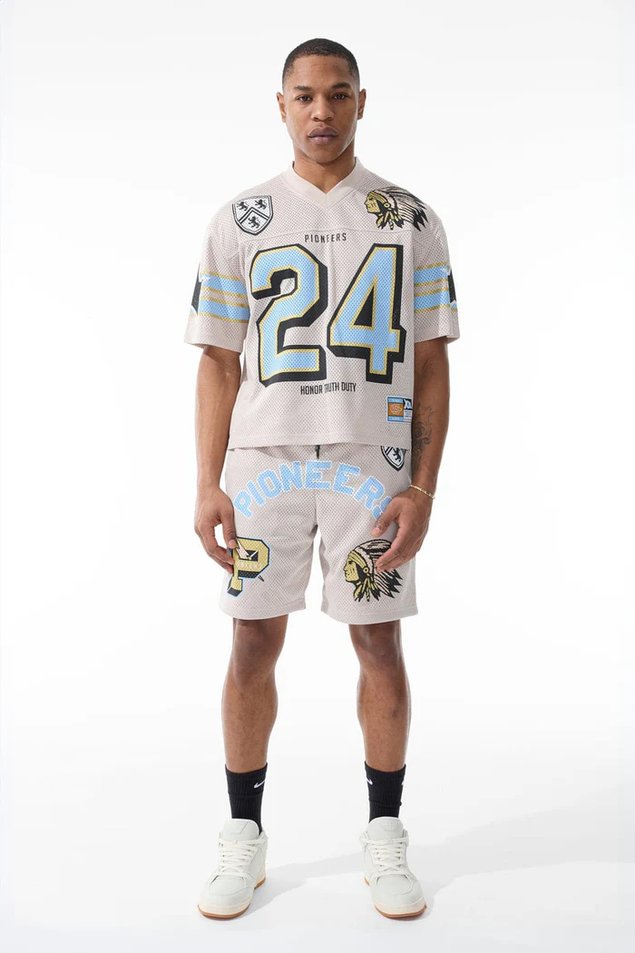 Jordan Craig Pioneer Football Jersey & Pioneer Mesh Shorts (Cream)