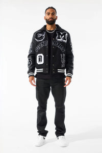 JORDAN CRAIG PIONEERS VARSITY JACKET (BLACK)
