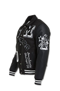 JORDAN CRAIG PIONEERS VARSITY JACKET (BLACK)