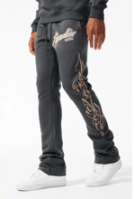 Load image into Gallery viewer, JORDAN CRAIG PARADISE TOUR STACKED SWEATPANTS (CHARCOAL)