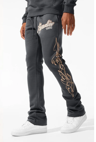 JORDAN CRAIG PARADISE TOUR STACKED SWEATPANTS (CHARCOAL)