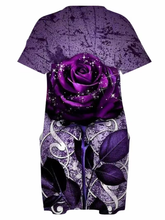 Load image into Gallery viewer, WOMEN'S PLUS SIZE PURPLE ROSE PRINT DRESS IN STORES NOW