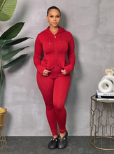 Load image into Gallery viewer, ACCESS LADIES SEAMLESS 2PC ACTIVEWEAR ZIP-UP HOODIE &amp; LEGGING SET  (ONE SIZE)