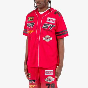 COPPER RIVET RACING BASEBALL JERSEY w/ MATCHING SHORT (RED)