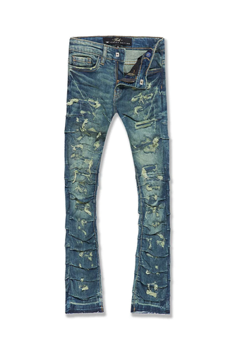 Jordan Craig Martin Stacked Ripple Effect Distressed Jeans (Lager) JTF1157