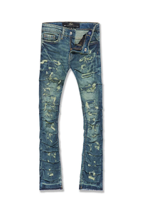 Jordan Craig Martin Stacked Ripple Effect Distressed Jeans (Lager) JTF1157