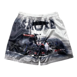 COPPER RIVET "RACING SMOKE" SATIN 2PC SET (WHITE)