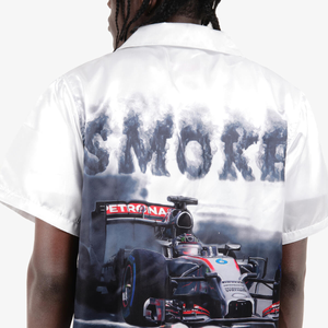 COPPER RIVET "RACING SMOKE" SATIN 2PC SET (WHITE)