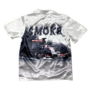 COPPER RIVET "RACING SMOKE" SATIN 2PC SET (WHITE)
