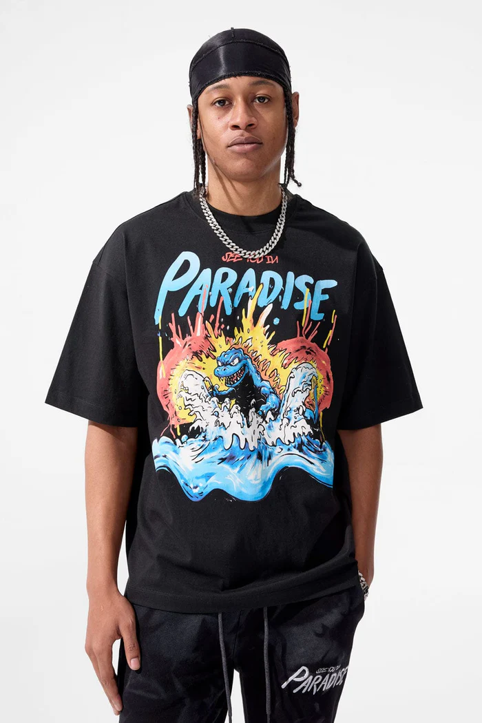 Jordan Craig Sea Monster Cropped Boxy T-Shirt (Black)(Joggers sold separately!)