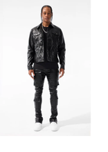 Load image into Gallery viewer, JORDAN CRAIG ROSS STACKED &quot;THRILLER&quot; CARGO PANTS (BLACK)