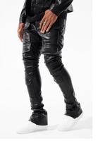Load image into Gallery viewer, JORDAN CRAIG ROSS STACKED &quot;THRILLER&quot; CARGO PANTS (BLACK)