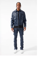 Load image into Gallery viewer, JORDAN CRAIG ROSS STACKED &quot;THRILLER&quot; CARGO PANTS (MIDNIGHT BLUE)