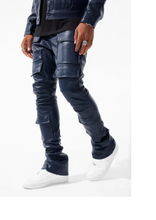 Load image into Gallery viewer, JORDAN CRAIG ROSS STACKED &quot;THRILLER&quot; CARGO PANTS (MIDNIGHT BLUE)