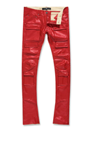 Load image into Gallery viewer, JORDAN CRAIG ROSS STACKED &quot;THRILLER&quot; CARGO PANTS (RED)
