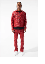 Load image into Gallery viewer, JORDAN CRAIG ROSS STACKED &quot;THRILLER&quot; CARGO PANTS (RED)