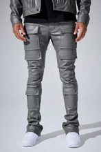 Load image into Gallery viewer, JORDAN CRAIG STACKED &quot;SYIP THRILLER&quot; CARGO PANTS (CHARCOAL)