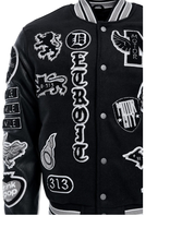 Load image into Gallery viewer, JORDAN CRAIG MOTOWN VARSITY JACKET (BLACK SHADOW)