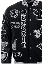 JORDAN CRAIG MOTOWN VARSITY JACKET (BLACK SHADOW)