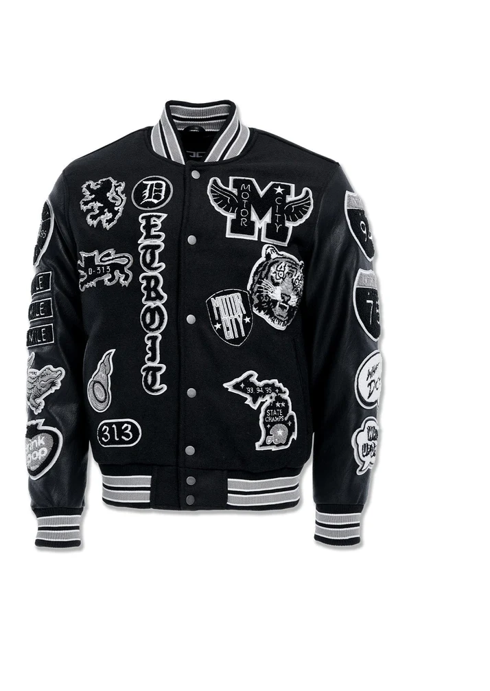 JORDAN CRAIG MOTOWN VARSITY JACKET (BLACK SHADOW)