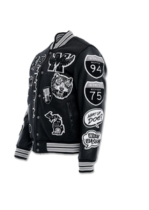 JORDAN CRAIG MOTOWN VARSITY JACKET (BLACK SHADOW)