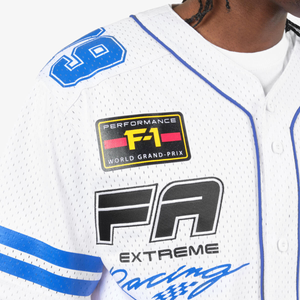 COPPER RIVET RACING BASEBALL JERSEY w/ MATCHING SHORT (WHITE)