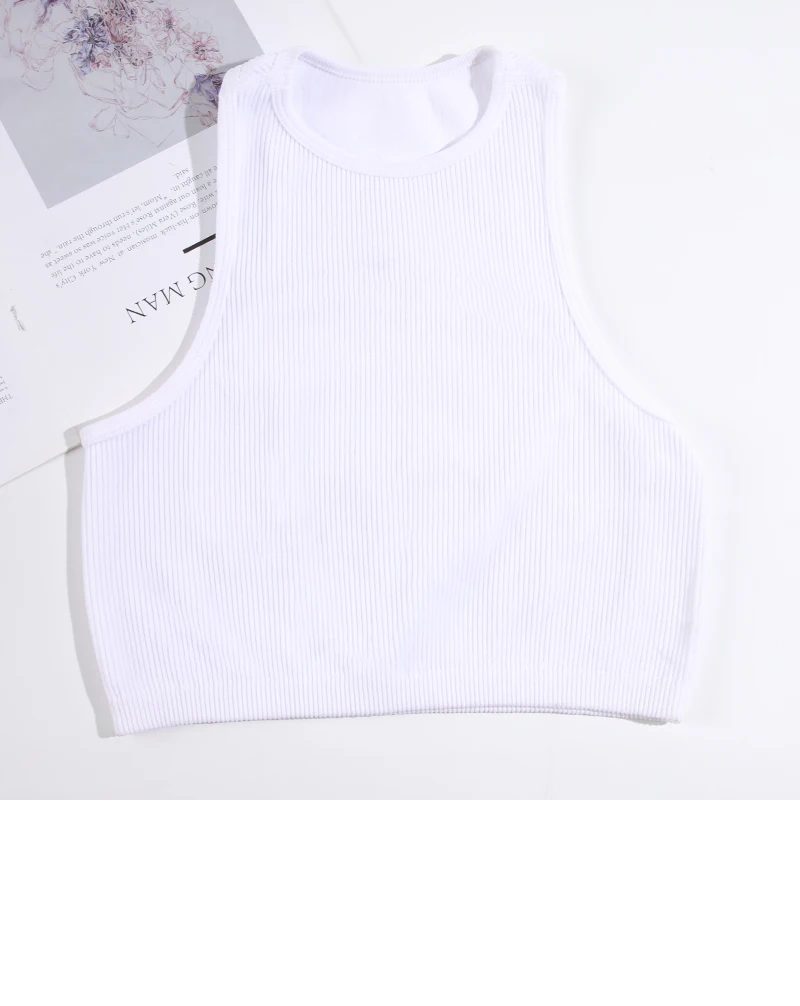 WOMEN'S RIBBED TANK CROP TOP IN STORES NOW! (WHITE)