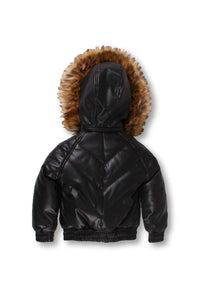 REDFOX DAKOMA PADDED BOMBER JACKET WITH FAUX FUR (BLACK)