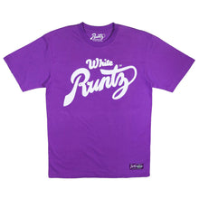 Load image into Gallery viewer, WHITE RUNTZ TEE (PURPLE)