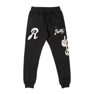 PEACE, LOVE, RUNTZ JOGGER (BLACK)