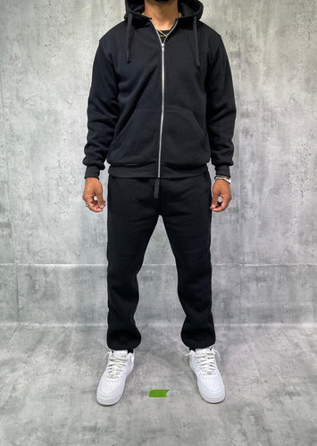 ACCESS MEN'S ZIPDOWN HOODIE SWEATSUITS ACTIVEWEAR OUTFIT (BLACK)