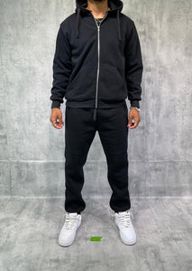 ACCESS MEN'S ZIPDOWN HOODIE SWEATSUITS ACTIVEWEAR OUTFIT (BLACK)
