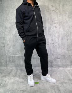 ACCESS MEN'S ZIPDOWN HOODIE SWEATSUITS ACTIVEWEAR OUTFIT (BLACK)