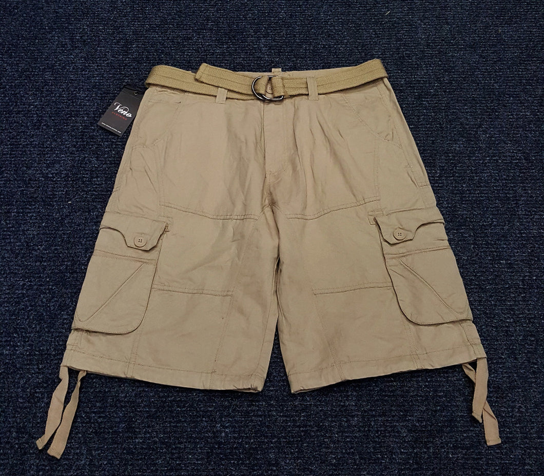VENO FASHION TWILL CARGO SHORTS (KHAKI)
