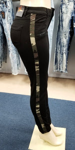 REDFOX BLACK CAMO STRIPED JEANS PL861