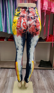 WOMEN'S RED FOX HIGHWAISTED MULTIPAINT JEANS (PA0401)
